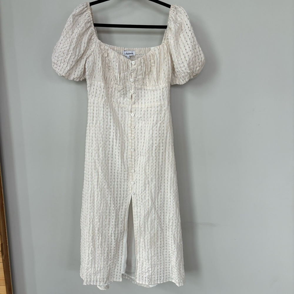 En Saison‎ Checkered Button Front Midi Dress Size S